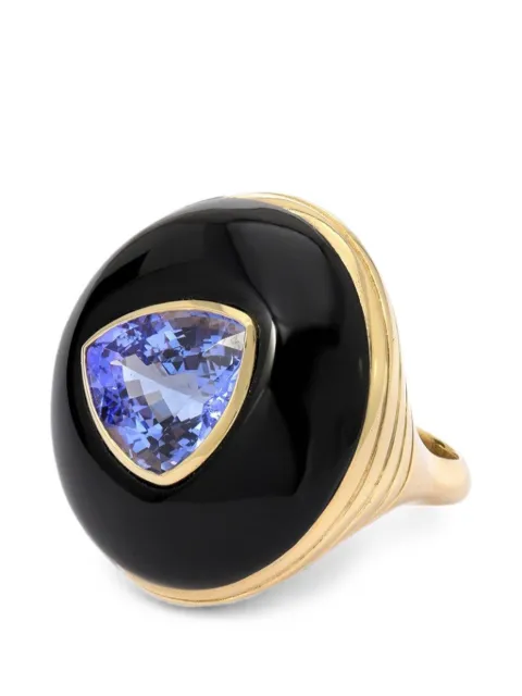 Retrouvaí Lollipop tanzanite and onyx ring Gold RI040TZ450BO