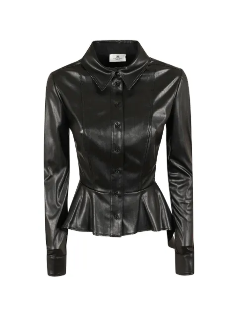 Elisabetta Franchi peplum-hem long-sleeve shirt Black CA19766E2