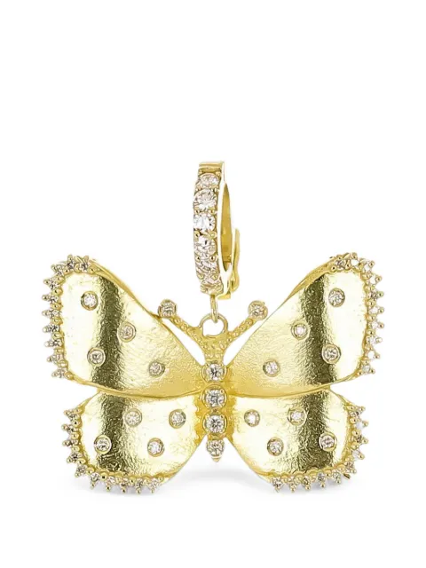 Tanya Farah large Butterfly Enhancer diamond pendant Gold HBFLYMSATINWHDI