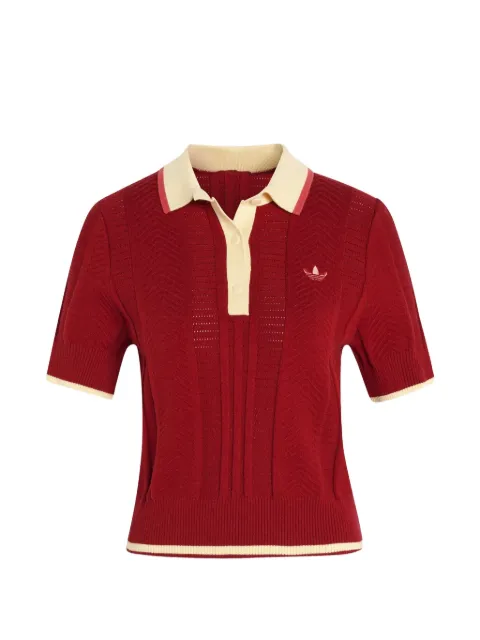 adidas cable knit Cali tee polo Red KR7060