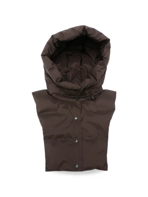 Yves Salomon padded drawstring hoodie Brown 22WFA067XXU05W