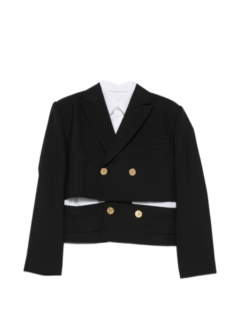 sacai double-breasted cropped jacket Black 2608563