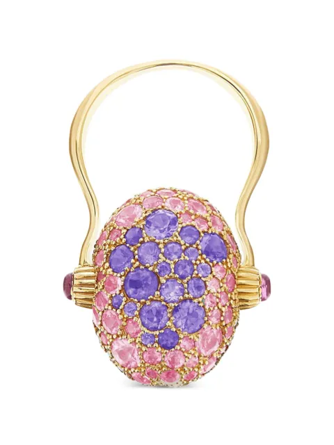 NANIS large Reverse Double Face multi-stone ring Gold AS11584