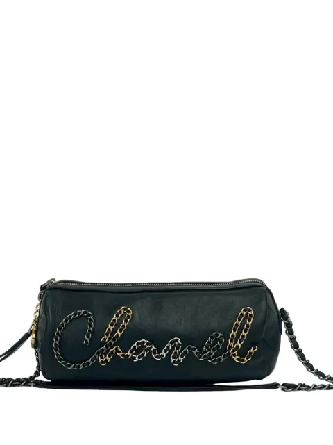 CHANEL Pre-Owned 2019 Calfskin Signature Chain Signe Bowling Bag crossbody bag Black 7GHXYDRYSVSPTSTE