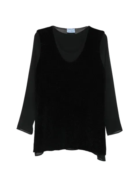 Prada Pre-Owned 1990s layered-design top Black PR350CD