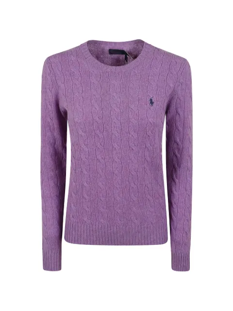 Polo Ralph Lauren cable-knit embroidered-logo sweater Purple 211971865502