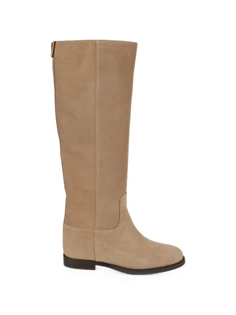 Via Roma 15 suede logo-plaque boots Neutrals 4446776