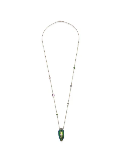 Bibi van der Velden Scarab Pop Art multi-stones necklace Pink N20190351