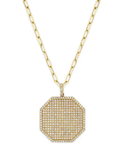 SHAY diamond octagon disc necklace Gold SN405104762