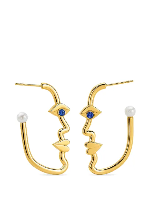 EDINA KISS face hoop earrings Gold EKE114