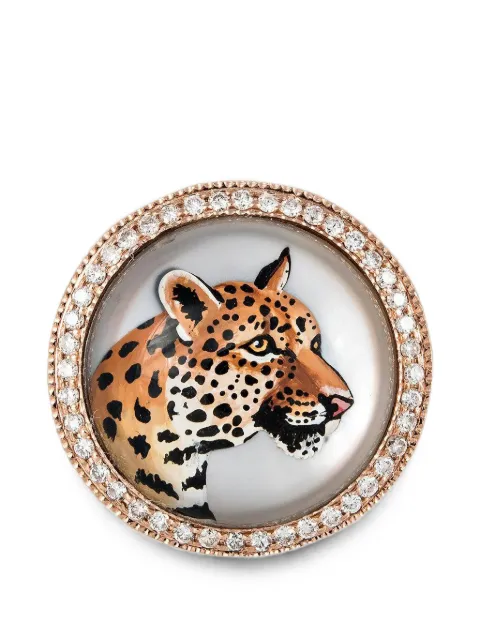 Jacquie Aiche mother of pearl and diamond leopard ring Gold 00145787