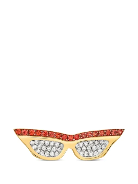 EDINA KISS small Sunglasses sapphire and diamond pendant Gold EKP105