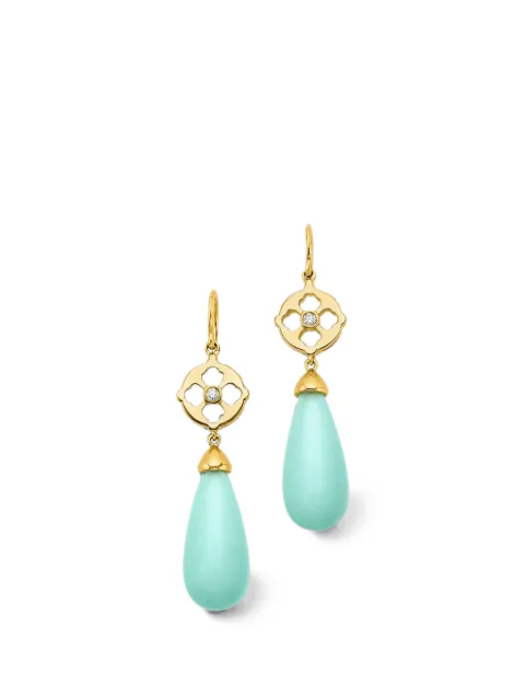 EDINA KISS chalcedony and diamond drop earrings Gold EKE109