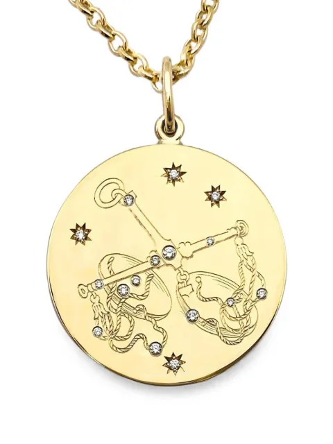 VERDURA Zodiac Libra diamond pendant necklace Gold VN9482
