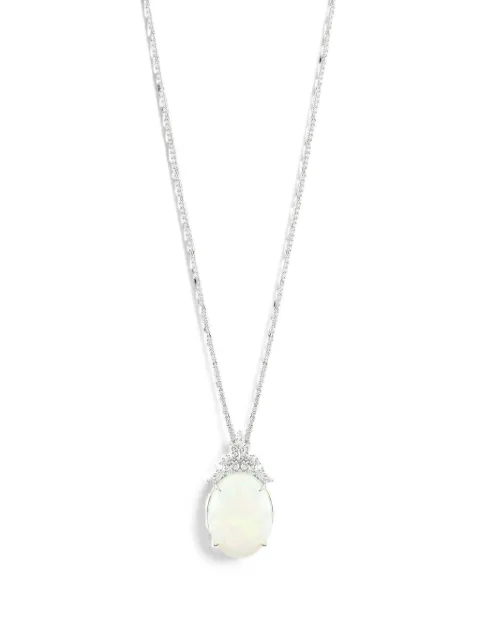 Yeprem Reign opal and diamond pendant necklace Silver PE1358