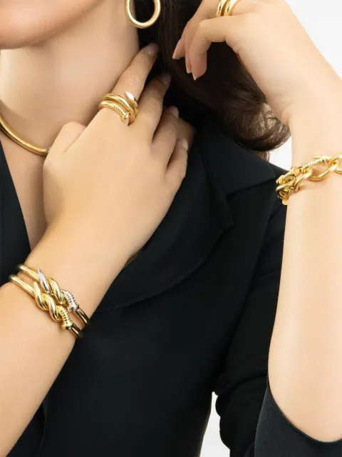 David Webb Twisted Nail two-tone cuff bracelet Gold N31660601B