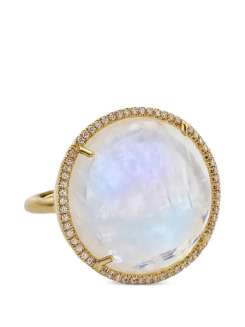 Irene Neuwirth rainbow moonstone and diamond ring Gold R45RM