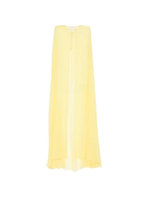Zuhair Murad silk chiffon cape Yellow SAP26013