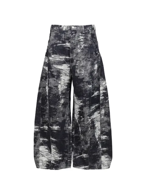 Taakk abstract-pattern panelled jeans Black TA26AWPT035ONEWASH