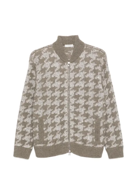 PANICALE houndstooth-pattern sequin-embellished cardigan Grey D390474GZ