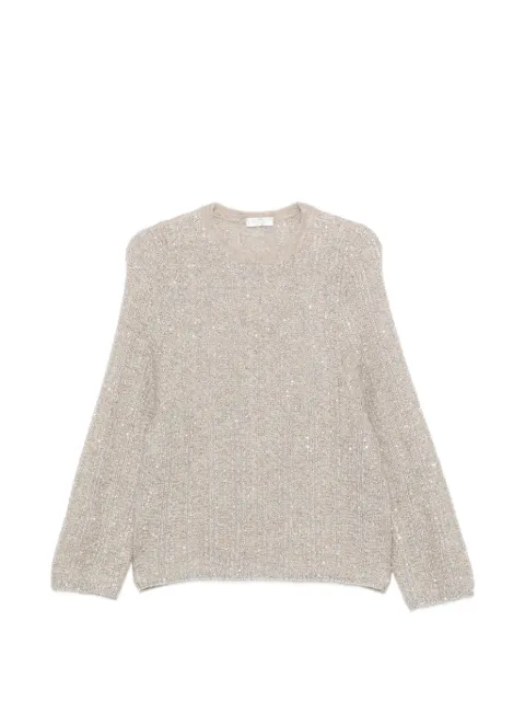 PANICALE sequin-embellished ribbed-knit sweater Neutrals D390461G