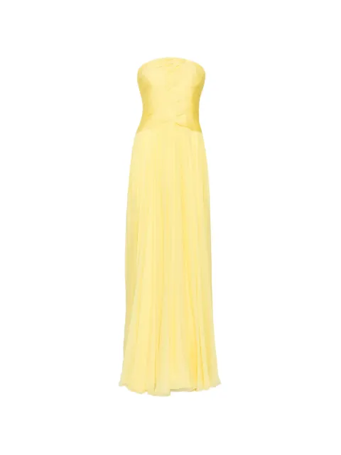 Zuhair Murad strapless draped silk-chiffon gown Yellow SDR2606202