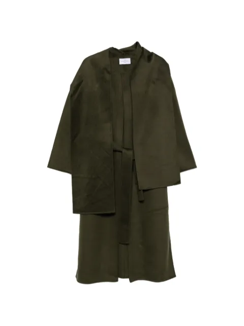 THE DYNAMIS STUDIO scarf-detail belted coat Green DS22F26
