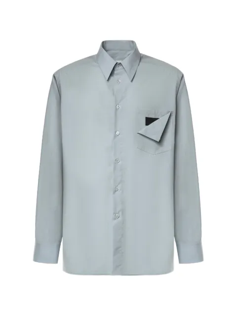 MM6 Maison Margiela logo-patch chest-pocket shirt Blue SH2DT0058M36094