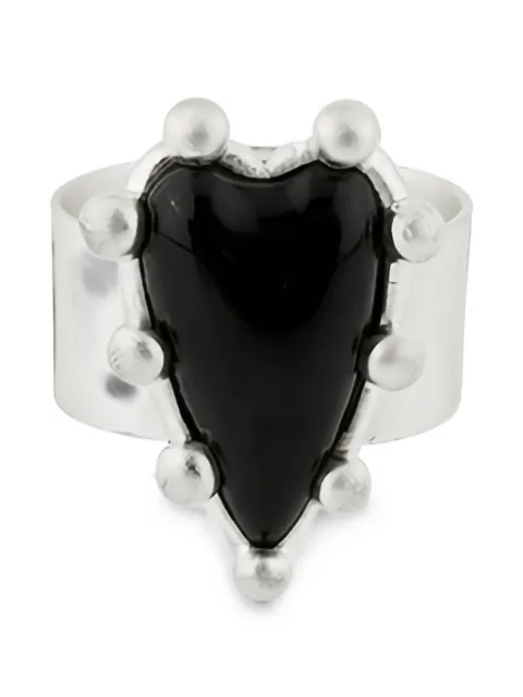 POISONED HEARTS porcelain heart-motif ring Silver 73710