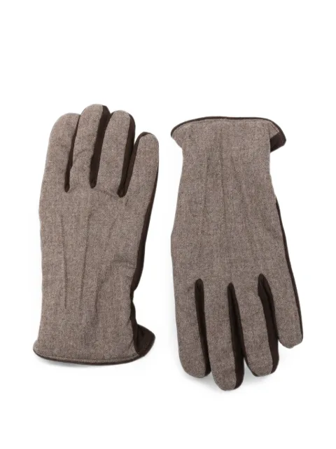 Gran Sasso panelled elasticated-cuff gloves Neutrals 8710151328
