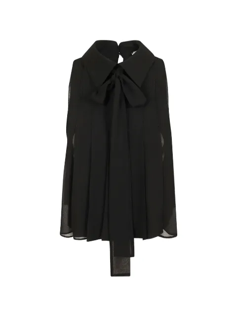 Elisabetta Franchi bow-detail pleated blouse Black CA17666E2