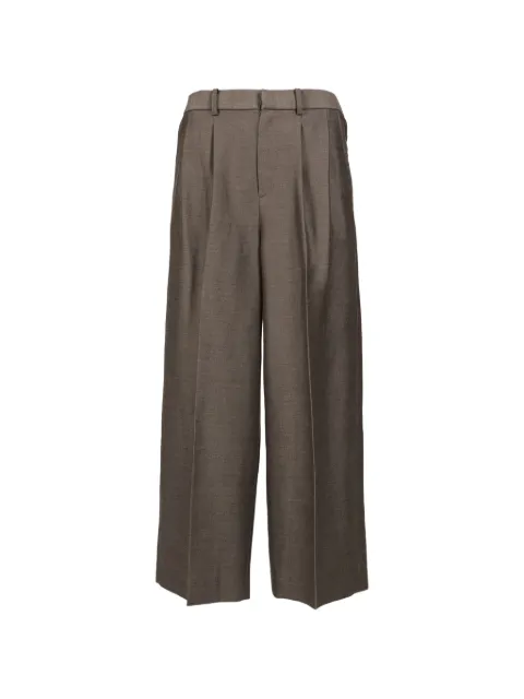 Taakk pleated wide-leg trousers Brown TA26AWPT070BRW