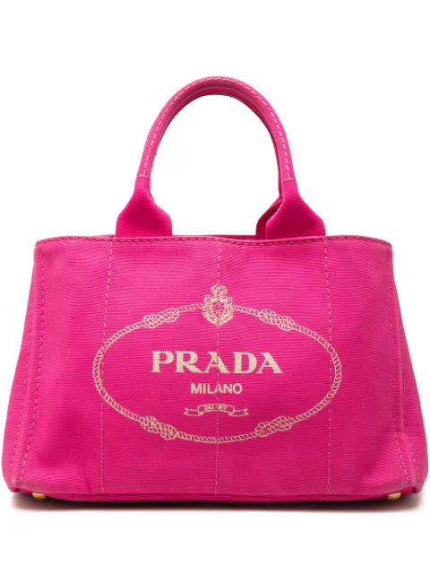 Prada Pre-Owned 2013-2026 Canvas Canapa Logo Tote satchel Pink TXI8MAT7VUGUQXEB
