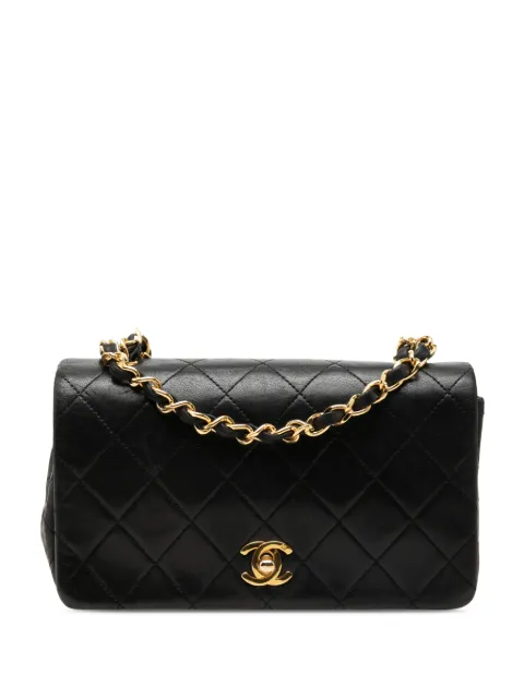 CHANEL Pre-Owned 1989-1991 Mini CC Quilted Lambskin Full Flap crossbody bag Black 4VP28OCVYQH8O3H8