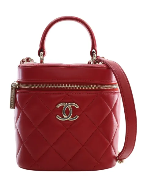 CHANEL Pre-Owned 2019 Quilted Lambskin Trendy CC Vanity Case satchel Red MMQO6G3HAO2RNE8A