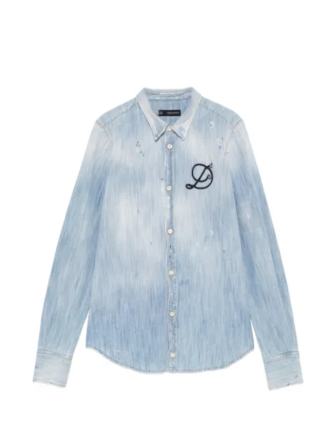 DSQUARED2 2000s logo-patch shirt Blue DSQ250BT
