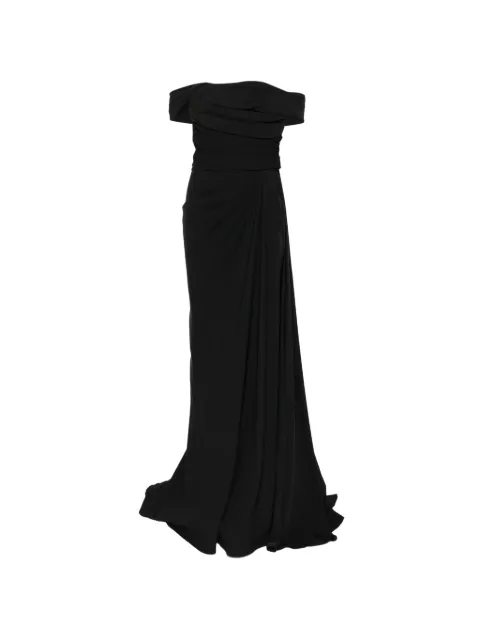 Zuhair Murad off-shoulder draped gown Black SDR2605802