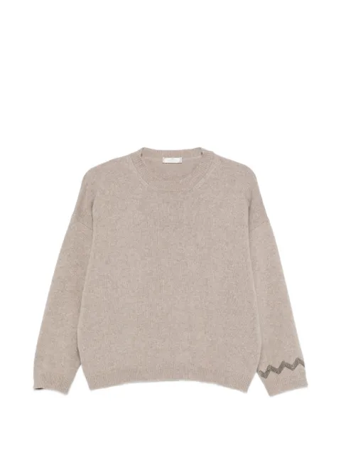 PANICALE bead-embellished drop-shoulder sweater Neutrals D390331G