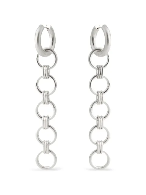 POISONED HEARTS chain-link drop earrings Silver 76026