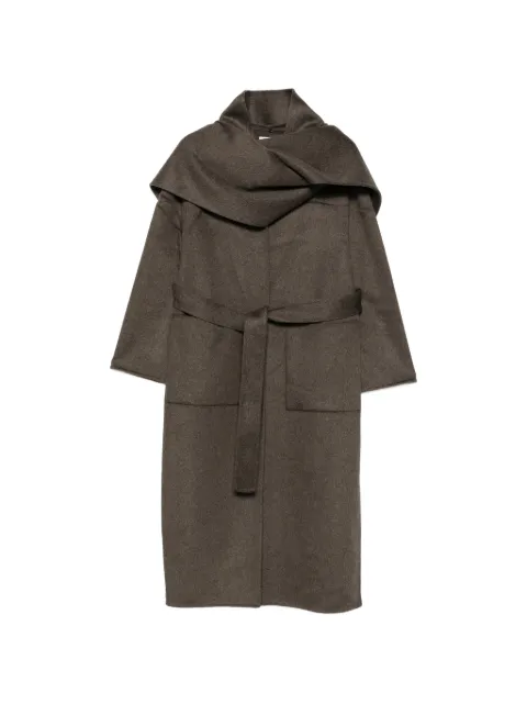THE DYNAMIS STUDIO scarf-detail belted coat Brown DS22F26