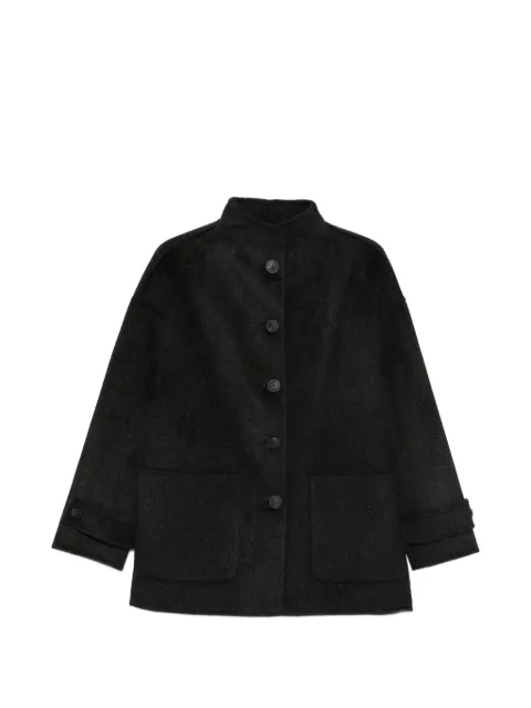 THE DYNAMIS STUDIO high-neck patch-pocket coat Red DS27F26