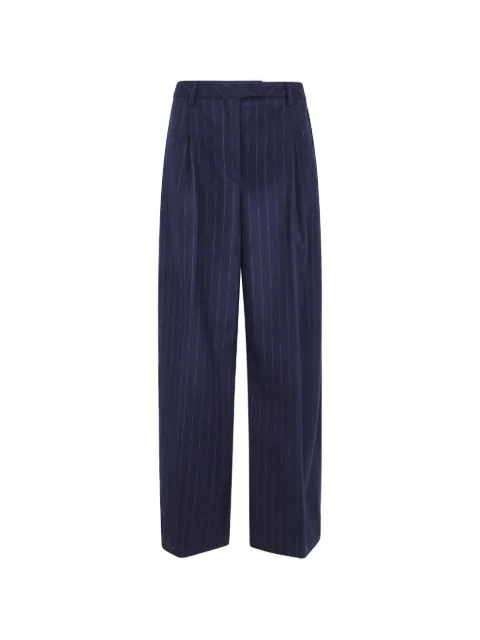 THELATEST pinstripe-pattern wide-leg trousers Blue TLWE3118W0233ABTP