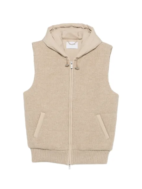 Gran Sasso quilted hooded gilet Neutrals 7813425071