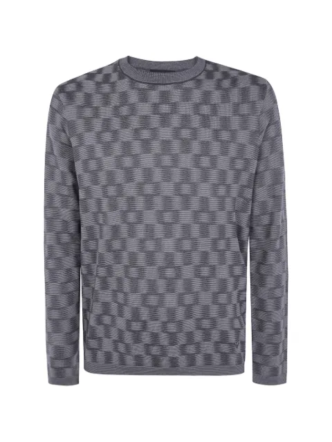 Emporio Armani pattern-knit virgin-wool jumper Signature Capsule Grey EM006276AF29848