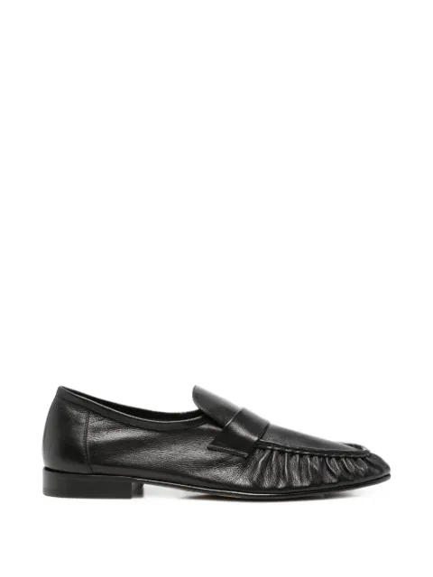 The Row ruched leather loafers Black F2018L894