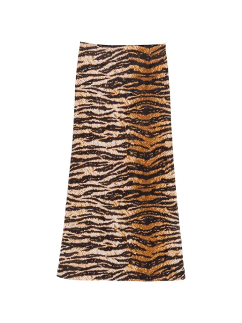 Dolce & Gabbana Pre-Owned 2000s tiger-print maxi skirt Brown DG250SA