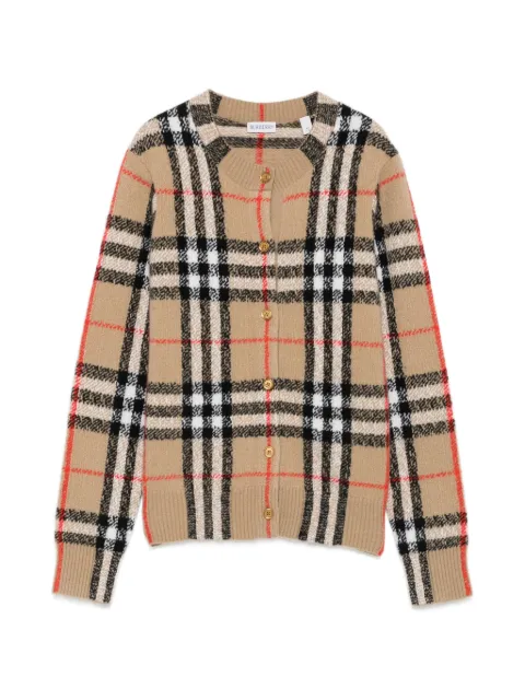 Burberry check-pattern button-up cardigan Neutrals 8135242