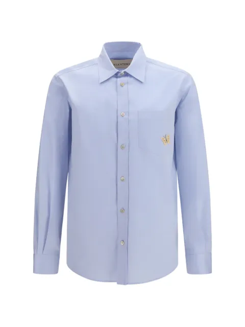 Valentino Garavani butterfly-patch long-sleeve shirt Blue 9V0ABSB2BH1