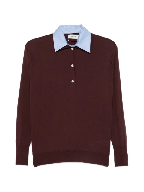 System button-placket sweater Purple SY2G8KTOT03W