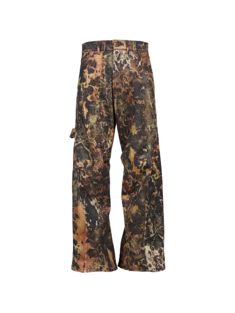 We11done abstract-print corduroy trousers Black WDPT226227M